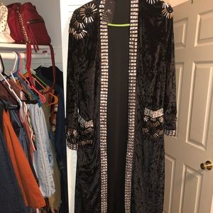 Black embroidered cardigan